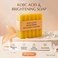Savon Solide Artisanal Anti-Acné et Éclaircissant au Curcuma et à l'Acide Kojique, Élimination des Taches Brunes - Meilleure Vente