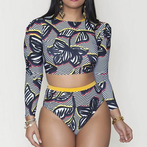 Promoção <span class=keywords><strong>Plus</strong></span> <span class=keywords><strong>Size</strong></span> Swimwear manga comprida Swimsuit Two Piece Set <span class=keywords><strong>Swim</strong></span> <span class=keywords><strong>Suit</strong></span> em Stock - Product Image 1