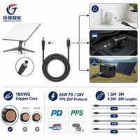 Cable de alimentación USB C a CC Starlink Mini, 18AWG, 100W PD, IP67, impermeable, cable plano de 1.5M-6M para Mini Dish OEM