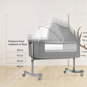 <span class=keywords><strong>Cuna</strong></span> de bebé multifuncional portátil Fácil montaje Corralitos de metal plegables Diseño moderno para dormitorio Comedor Hospital de plástico - Product Image 6