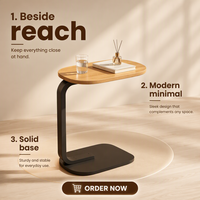 Petite table basse, étagère de chevet, table d'appoint pour canapé, table de chevet moderne minimaliste mobile et simple pour la maison