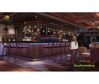 Conception de comptoir de bar sur mesure, plan de comptoir de restaurant commercial, idée de conception de comptoir de bar à cocktails personnalisé et fabrication