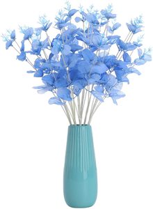 Fleur artificielle d'eucalyptus 40 cm 2 pièces, tige florale ronde en soie, Faux Dollar vert argent, plantes pour mariage - Product Image 2