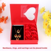 Boîte à bijoux en forme de rose en savon, sac cadeau 3 couleurs, parfum durable, cadeau pour la Saint-Valentin, anniversaire, vente en gros