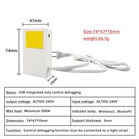 Interruptor Táctil para Espejo de Baño de Alto Voltaje 110V/220V, Controla Desempañador y Tira LED de Alto Voltaje