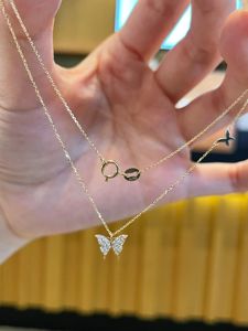 Xinfly Luxury 18K Gold Chain 0.37CT & 0.12CT Full Lab Diamonds on Big <b>Butterfly</b> Pendant Fashionable Two <b>Butterflies</b> Necklace - Product Image 5