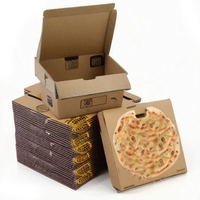 Boîte à pizza pliable en carton ondulé imprimée en couleur personnalisée, emballage alimentaire recyclable à emporter, boîte en papier avec impression du logo de la marque