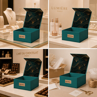 Boîte magnétique rigide en carton recyclable sur mesure, emballage de luxe avec couvercle magnétique