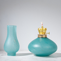 Lampe à huile en cristal vert clair de style arabe, porte-bougie pour la décoration de la maison, cadeau du Ramadan