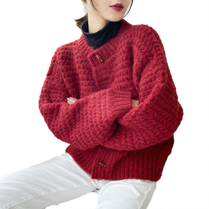 Suéter de Punto de Lana Fina Integrado sin Costuras para Mujer, Ropa Interior de Invierno, Top con Cuentas de Alta Costura, Cuello Redondo, Diseño Acanalado - Product Image 6
