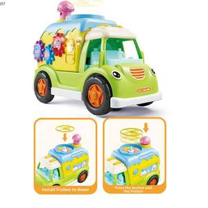 بطارية تعليمية تعمل بالصحون الطائرة قاذفة كهربائية موسيقية كارتون لعبة سيارة ثلج - Product Image 5