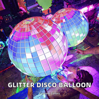 Ballon DJ Gonflable Lumineux Effet Disco en Tissu Oxford 8-10 pieds avec Ventilateur Intégré et Couleurs Personnalisables pour Boîte de Nuit
