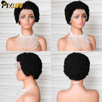 Perruques Courtes Pixie en Cheveux Humains Bouclés Afro, Perruques Pixie Full Lace Couleur Naturelle pour Femmes Noires, Perruques Bob Sans Colle – Prix Usine