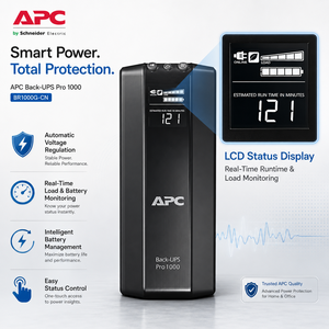 APC Back <span class=keywords><strong>UPS</strong></span> Pro 1000VA 600W <span class=keywords><strong>UPS</strong></span> haute performance avec protection contre les surtensions de la ligne de données quatre prises de secours pour station de travail - Product Image 4