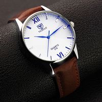 Yazole — montre à quartz pour hommes, disponible en grand couleurs, bracelet en cuir vive, étanche, affichage analogique, Simple, fabricants, 318