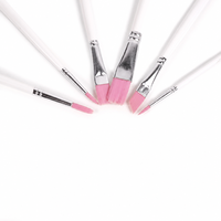 Pinceaux de peinture professionnels, 6 pièces, ensemble de pinceaux d'artiste de haute qualité pour peinture acrylique et aquarelle, couleur blanc orange