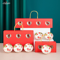 4.5 pouces de style japonais sous glaçure couleur bleu et blanc porcelaine vaisselle en céramique bol en céramique ensemble boîte-cadeau