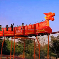 Manège Dragon en fibre de verre pour enfants et familles, train Dragon à double piste