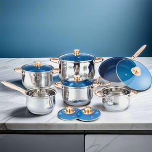 12-Piece Stainless Steel Non-Stick <b>Cookware</b> <b>Set</b>-Kitchen Pots and Pans - Product Image 2