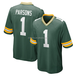 Vente en gros de maillots de football américain brodés Green Bay Packer, couleur marine # 1 Micah Parsons # 10 Amours # 8 Josh Jacobs Uniforme de football - Product Image 3