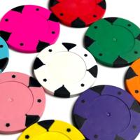 Jetons en argile personnalisés avec des motifs inspirés de l'océan, thème 14g, ensemble de 500 jetons de poker en argile véritable - Autocollants numérotés