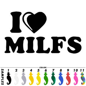 Calcomanía Divertida con la Frase 'I Love Milfs', para Ventana de Auto, Puerta, Parachoques, Laptop, Motocicleta, Vinilo, Regalo, Calcomanías Recortadas, Vidrio de Ventana de Laptop - Product Image 6