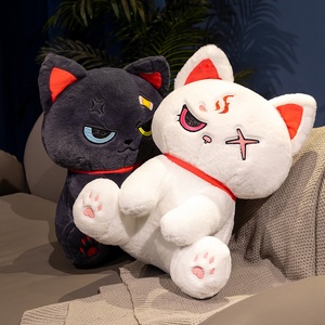 Vente chaude en peluche chat pirate Animal en peluche <span class=keywords><strong>humour</strong></span> noir décoration de la maison Halloween cadeau doux foncé pirate chat poupée - Product Image 5