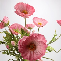 Fleurs de pavot décoratives de haute qualité en PU, toucher réaliste, orange, blanc, violet, pour la décoration de la maison et des mariages