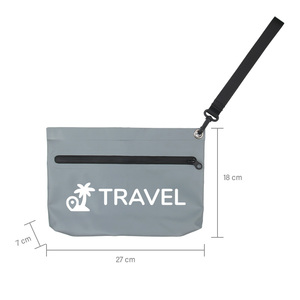 Sac cosmétique imperméable en PVC avec fermeture éclair, organiseur de toilette de voyage, logo personnalisé - Product Image 2