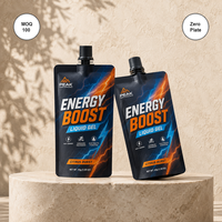 Pochette souple personnalisée avec bec verseur, haute barrière, en aluminium, pour emballage de liquides, idéale pour les gels énergétiques sportifs et les boissons