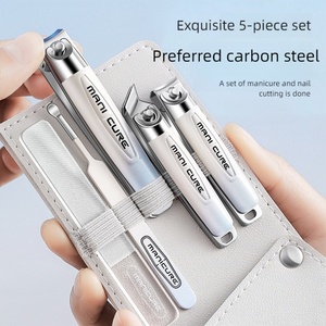 Wholesale Stainless Steel Manicure Tools Dead Skin <b>Scissors</b> and <b>Nail</b> Clippers with Sharp Tip Custom Logo Suit Set in Box - Product Image 2