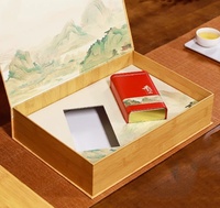 Boîte cadeau vide haut de gamme écologique en feuille d'or réutilisable pour emballage de thé avec doublure en éponge et estampage à chaud