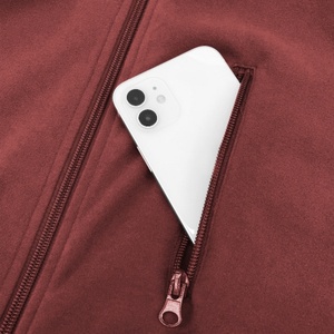 Wine <b>Red</b> Solid Color Standing Collar Winter <b>Jacket</b> Soft Skin Friendly Velvet Eco-Friendly Warm Outdoor <b>Waterproof</b> Custom Logo - Product Image 6