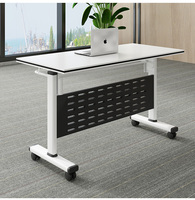 Oumailong Ensemble de table de formation en fer rectangulaire simple et moderne Épissage mobile Panneau de conférence pliable multifonctionnel