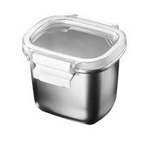 304 Edelstahl Quadratische Mikrowellengeeignete Tragbare Lunchbox Suppenschüssel Bento-Behälter mit Frischhalte-Deckel