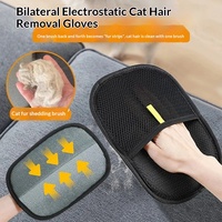 Gant anti-statique pour animaux de compagnie - Outil essentiel pour les propriétaires de chats/chiens, éliminateur de poils, collecteur de poussière domestique, double face