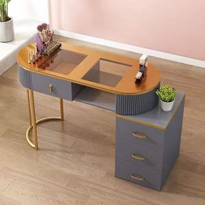 <span class=keywords><strong>Table</strong></span> de <span class=keywords><strong>manucure</strong></span> <span class=keywords><strong>pliante</strong></span> simple et luxueuse en verre japonais blanc, vente chaude 2026 - Product Image 3