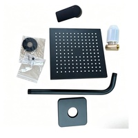 Ensemble de douche de luxe noir mat dissimulé de 8 pouces avec bras en acier et robinet en laiton inclus pour salle de bain