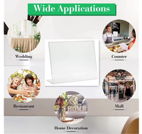 Support de Table Incliné en Acrylique Transparent pour Vente en Gros, Présentoir de Menu de Bureau pour Restaurant et Mariage, Affichage sur Table, OEM Disponible