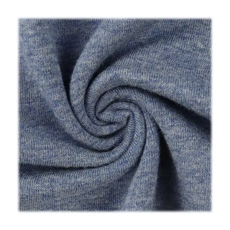 Tissu tricoté en coton et polyester, sous-vêtements élastiques, doux, couleur fil mélangé, bleu, vente en gros