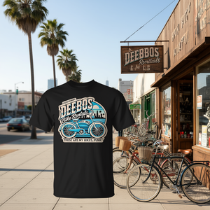 T-shirt Deebos Bike Rentals, boutique de vélos de Los Angeles, vêtements de cyclisme - Product Image 3