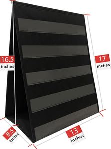 13" Wide X 17" <b>Tall</b> Double Sided Classroom Pocket Chart Multifunctional Foldable Stand Top Wall <b>Storage</b> Option 420D Polyester - Product Image 2
