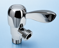 Robinet d'arrêt d'angle en laiton chromé au design moderne et facile à installer pour robinet de salle de bain et de cuisine