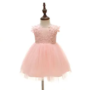 DMFGD принцесса малыш розовая Подружка невесты свадьба Вечеринка День рождения Бальные платья пачка крестин детское платье для девочек