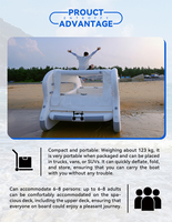 Entroffy Catamaran Électrique Solaire Gonflable Drop Stitch Personnalisable, Bateau-île Flottant pour Lac et Rivière, En Stock