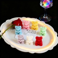 Bougie en cire de soja de haute qualité E140 en forme d'ours rose, faite à la main, écologique, biodégradable, fruitée, pour la fête des mères, mariage, artisanat moderne