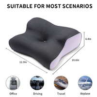 Vente en gros violet petit mini oreiller personnalisé rebond du cou amovible lavable couverture mini sieste de voyage oreiller en mousse à mémoire de forme