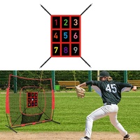 Filet d'entraînement de baseball noir/rouge, filet de pratique de golf à neuf carrés, filet de cible de lancer de softball, usine OEM