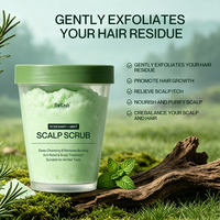 Gommage capillaire 2-en-1 Romarin Menthe, Nettoyant Exfoliant en Profondeur pour la Croissance des Cheveux, Gommage au Sel Marin pour le Cuir Chevelu, Fabricant OEM