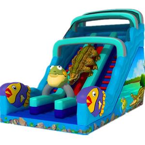 Maison gonflable à thème animal de la rivière Crocodile de la vallée du mile avec toboggan pour enfants - Product Image 1